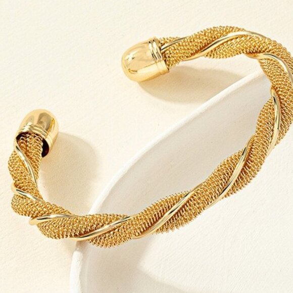 Gold Twist Bangle - Picture 2 of 2